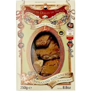 Cantuccini toscani IGP croquants aux amandes et au miel italiens. Spécialité toscane amandes 22%, miel et beurre de qualité supérieure.