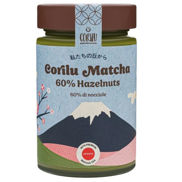 Pâte à tartiner Corilu Crème noisette et matcha 60% noisette du Piémont