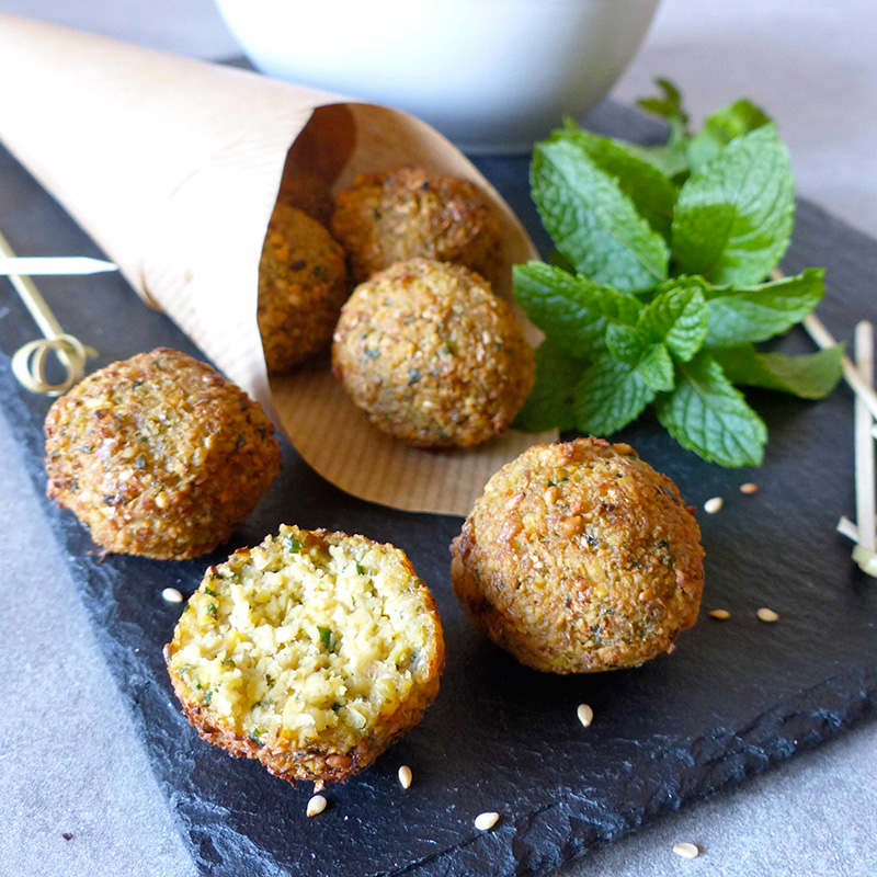 Falafels à la menthe sauce concombre - aux pois chiches Bio origine France - grain de vitalité