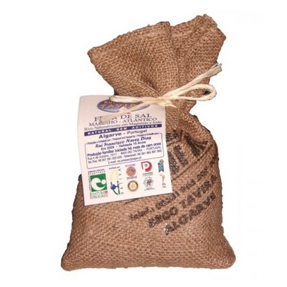 Fleur de sel AOP Flor de sal de Tavira Rui Simeão sachet de toile de jute