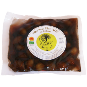 Olives de Nice AOP Domaine du Piéchal cailletier au naturel sachet 90 g net égoutté