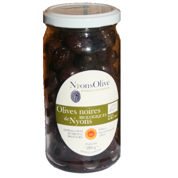 Olives noires de Nyons AOP Bio / AOC au naturel Nyonsolive, coopérative Vignolis