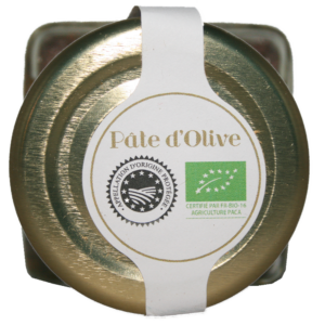 Pâte d'olive de Nice AOP ne contenant que des olives de Nice AOP et un peu d'huile d'olive de Nice AOP. Onctueuse sans excès, très douce au bon goût d'olive