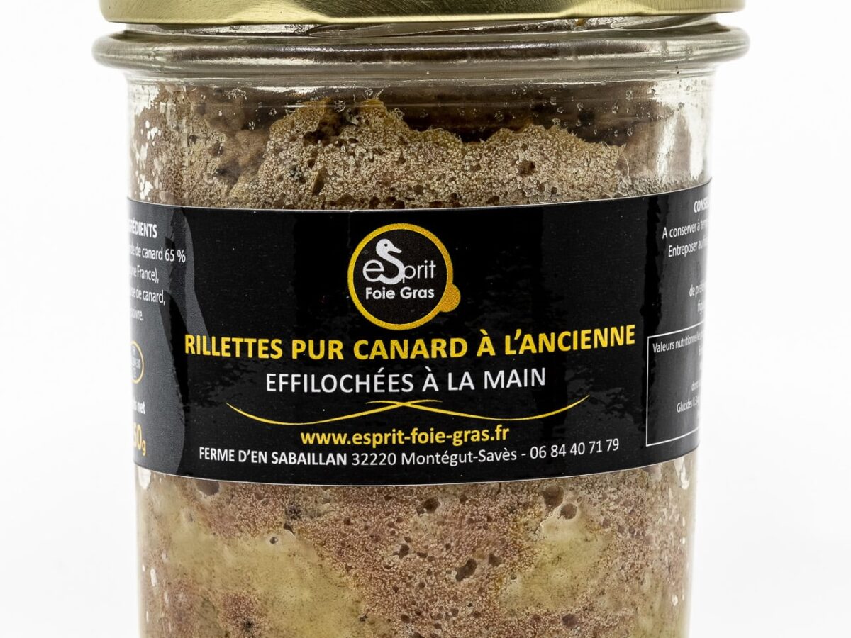 Rillettes pur Canard à foie gras du Sud Ouest IGP effilochées à la main
