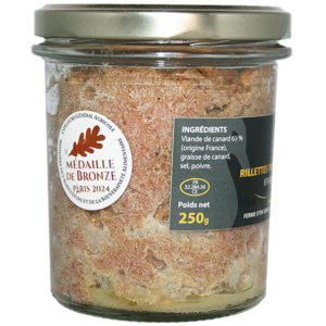 Rillettes pur Canard à foie gras du Sud Ouest IGP effilochées à la main