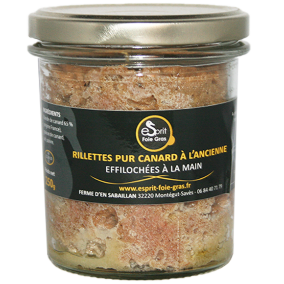 Rillettes pur Canard à foie gras du Sud Ouest IGP effilochées à la main
