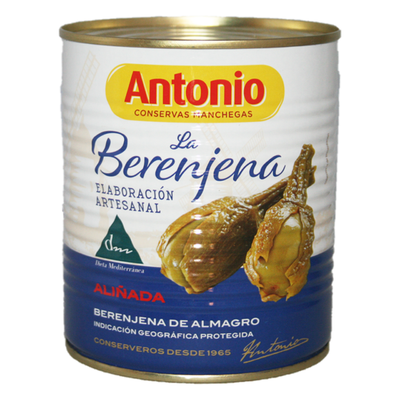 Aubergines d'Almagro IGP, produit séculaire du sud de l'Espagne. Fermentées et conservées dans du vinaigre. Produit d'exception, peu connu