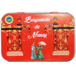 Bergamote de Nancy IGP et Label Rouge, bonbon de Lorraine à la bergamote, texture cassante et couleur ambrée. Délice à partager ! Belle boite metallique.