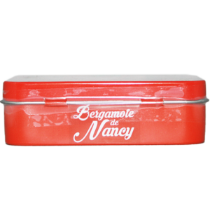 Bergamote de Nancy IGP et Label Rouge, bonbon de Lorraine à la bergamote, texture cassante et couleur ambrée. Délice à partager ! Belle boite metallique.