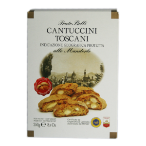 Cantuccini toscani IGP croquants aux amandes et au miel italiens. Spécialité toscane amandes 22%, miel et beurre de qualité supérieure. Prado Belli