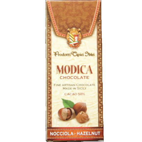 Chocolat de Modica IGP aux noisettes, produit de SIcile