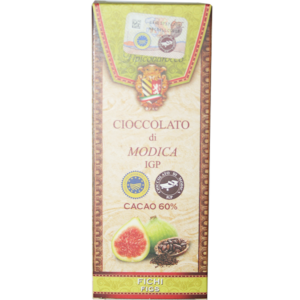 Chocolat de Modica IGP à la figue, artisanal non conché. Texture sableuse, cristaux de sucre, chocolat de qualité 50% cacao