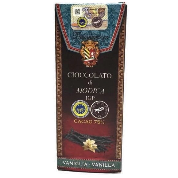 Chocolat noir 75% à la vanille IGP Modica – Tipico Barocco