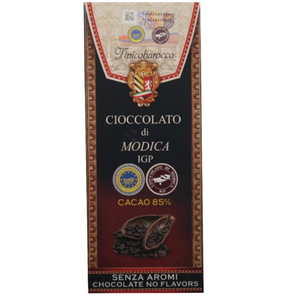 Chocolat de Modica IGP 85% de cacao, chocolat sicilien noir amer