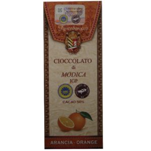 Chocolat de Modica IGP à l'orange Tipico Barocco, produit artisanal de Sicile