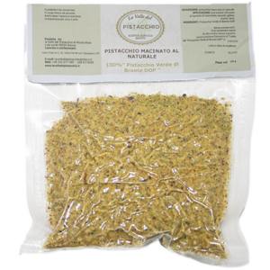 Farine de pistache AOP pistache verte de Bronte (100% pistache de Bronte). Produit en Sicile, couleur vert vif et saveur intense, parfait pour la confiserie