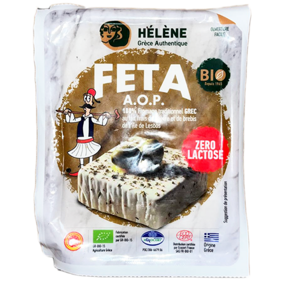 Feta AOP grecque. Fromage de brebis (70%) et chèvre (30%). Texture tendre et fondante avec une belle longueur en bouche. Fromage de tradition millénaire.