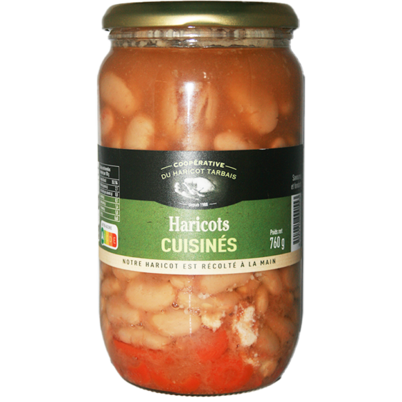 Les haricots Tarbais cuisinés IGP sont un produits de terroir. Coopérative du haricot tarbais. Prêt à être utilisé. Riche en fibres et protéines.