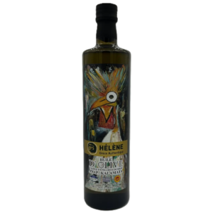 huile d'olive Bio AOP Kalamata 75 cl bouteille dorique en verre fumé, Hélène Grèce authentique