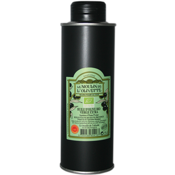 Huile d'olive BIO AOP Haute-Provence du Moulin de l'olivette 250 ml