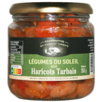 Les légumes du soleil aux haricots tarbais IGP : courgettes, aubergines, tomate, oignons, poivrons. Saveurs méditerranéennes. Production locale.
