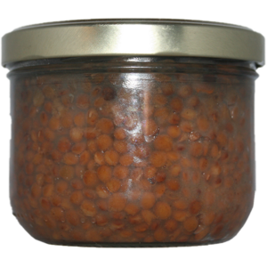 lentilles vertes du Puy AOP au jus cuisiné. Peau fine, non farineuses, cuisinées au jus de viande. parfait pour accompagné un confit de canard