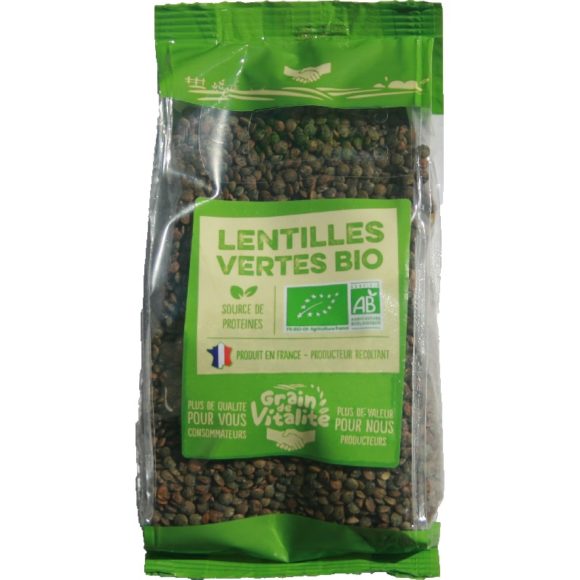 Lentilles vertes Bio Origine France Grain de Vitalité 2018