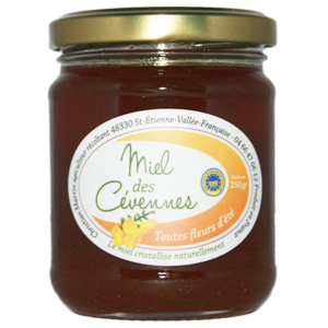 miel des Cévennes IGP fleurs d'été 2024 direct apiculteur récoltant sur le chemin de Stevenson, goût caractéristique pays cévenol, chataigne, bruyère, ciste