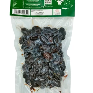 Throumba de Thassos AOP au thym - olives noires Bio pauvres en sel. thrumpa Thassou valeur nutritive et ingrédients : olives noires varéiété Throumba*, thym*, huile de tournesol*, sel marin. * produit issu de l'agriculture biologique Teneur en sel = 1,5g pour 100g soit 3 fois moins que dans les autres olives noires
