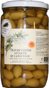 AOC Olives Lucques du Languedoc AOP Confiserie Coopérative de Clermont-l'Hérault 420g net égoutté vente pas cher