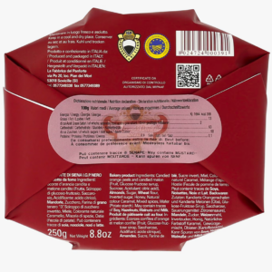 Panforte di Siena IGP Nero - Antichi dolci di Siena par La Fabbrica del panforte à Sovicille / étiquette verso