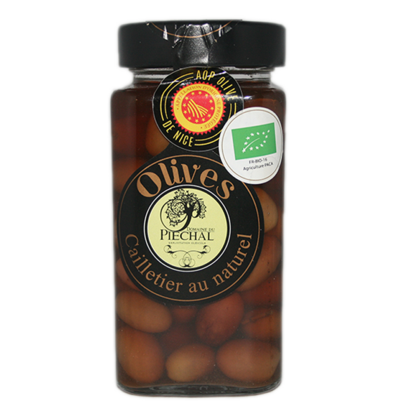 Olives de Nice AOP AOC appellation d'origine protégée Domaine du Piechal bocal 180 g