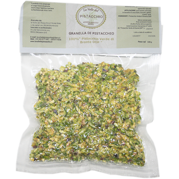 Pistache verte de Bronte en grains AOP pistache de Sicile cultivée sur l'Etna. Couleur vert vif et saveur intense, parfait pour la confiserie. Direct