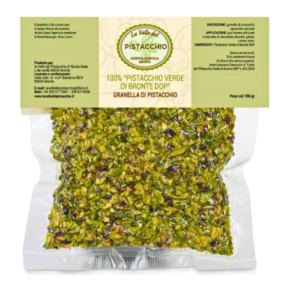Pistache verte de Bronte en grains issue de pistache de Sicile AOP Bronte concassée, vente directe Producteurs