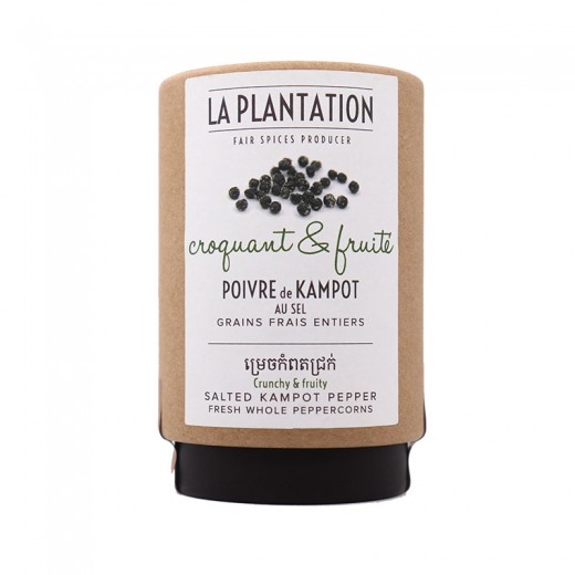 Poivre de Kampot IGP frais au sel - La Plantation tube carton 50 g -  Originel