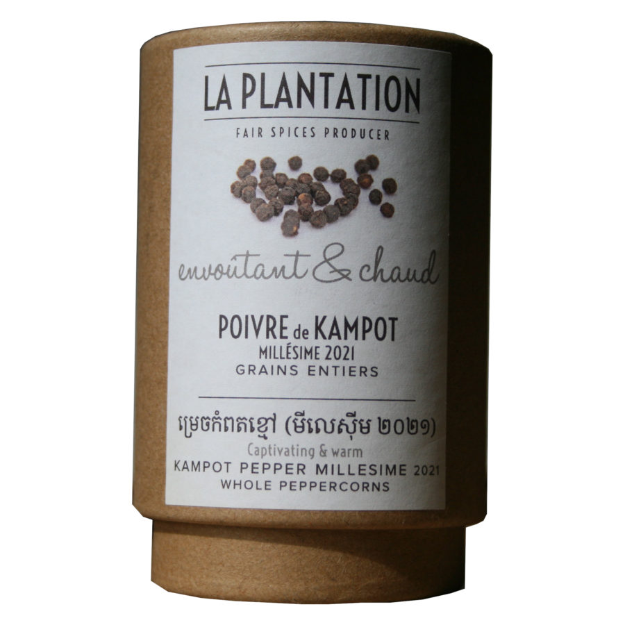 Poivre vert de Kampot IGP déshydraté - Tube carton 25 g - Originel