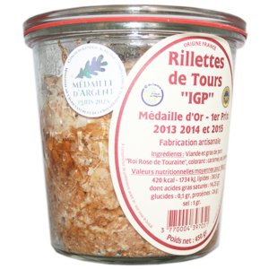 Rillettes de Tours IGP Verrine traditionnelle - Saveurs Gourmandes du Val de Loire - Médaille d'argent Concours général agricole 2026