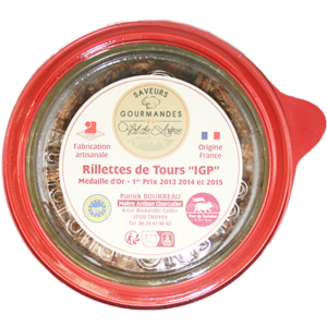 Rillettes de Tours IGP Verrine traditionnelle - Saveurs Gourmandes du Val de Loire - Couvercle