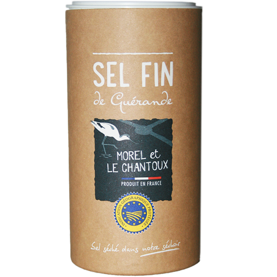 Sel fin de Guérande IGP,salinité ronde, légères notes minérales qui rappellent son origine marine. Récolté à la main dans les marais salants de Guérande.
