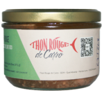 Thon rouge de ligne à l'huile d'olive bio. Pêché de manière artisanale en Mediterranée, sur la côte bleu. Texture ferme et fondante, et saveur délicate.