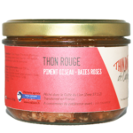 Thon rouge de ligne au piment oiseau et baies roses. Pêché de manière artisanale en Mediterranée, sur la côte bleu. Texture ferme, plein de caractère.